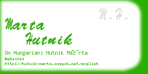 marta hutnik business card